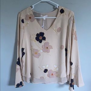 NEW Lauren Conrad laced back bell sleeve top